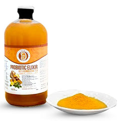 Probiotic Elixir Turmeric, Ginger, Lemon w/ Kombucha Tea