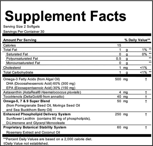 AstaMatrix® Algal Omega 3 DHA EPA Astaxanthin Phospholipids