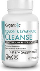 Organixx USDA Organic Lymphatic & Colon Cleanse Supplement, 250 Million CFU Probiotics for Gut Health, Digestive & Lymphatic Support, Gluten Free, Non GMO, 60 Vegetarian Capsules