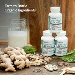Organixx USDA Organic Lymphatic & Colon Cleanse Supplement, 250 Million CFU Probiotics for Gut Health, Digestive & Lymphatic Support, Gluten Free, Non GMO, 60 Vegetarian Capsules