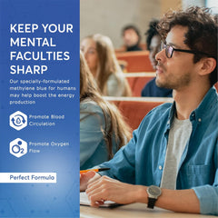 Methylene Blue Pharmaceutical Grade, USP Grade, Third-Party Tested Brain Health Dietary Supplement for Humans, No Formaldehyde