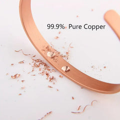 Pure Copper Magnetic Cuff Bracelet for Men Women, with 6pcs 3000Gauss-Magnets Adjustable Jewelry Gifts
