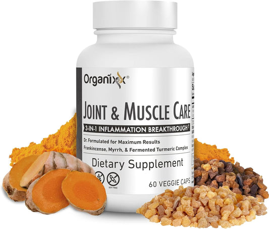 Organixx Joint and Muscle Care Organic Turmeric Supplement 3-in-1 Frankincen